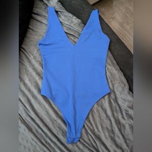 Never Worn Bright Blue Babaton Contour Plunge Bodysuit Size Xxs Perfect Conditio